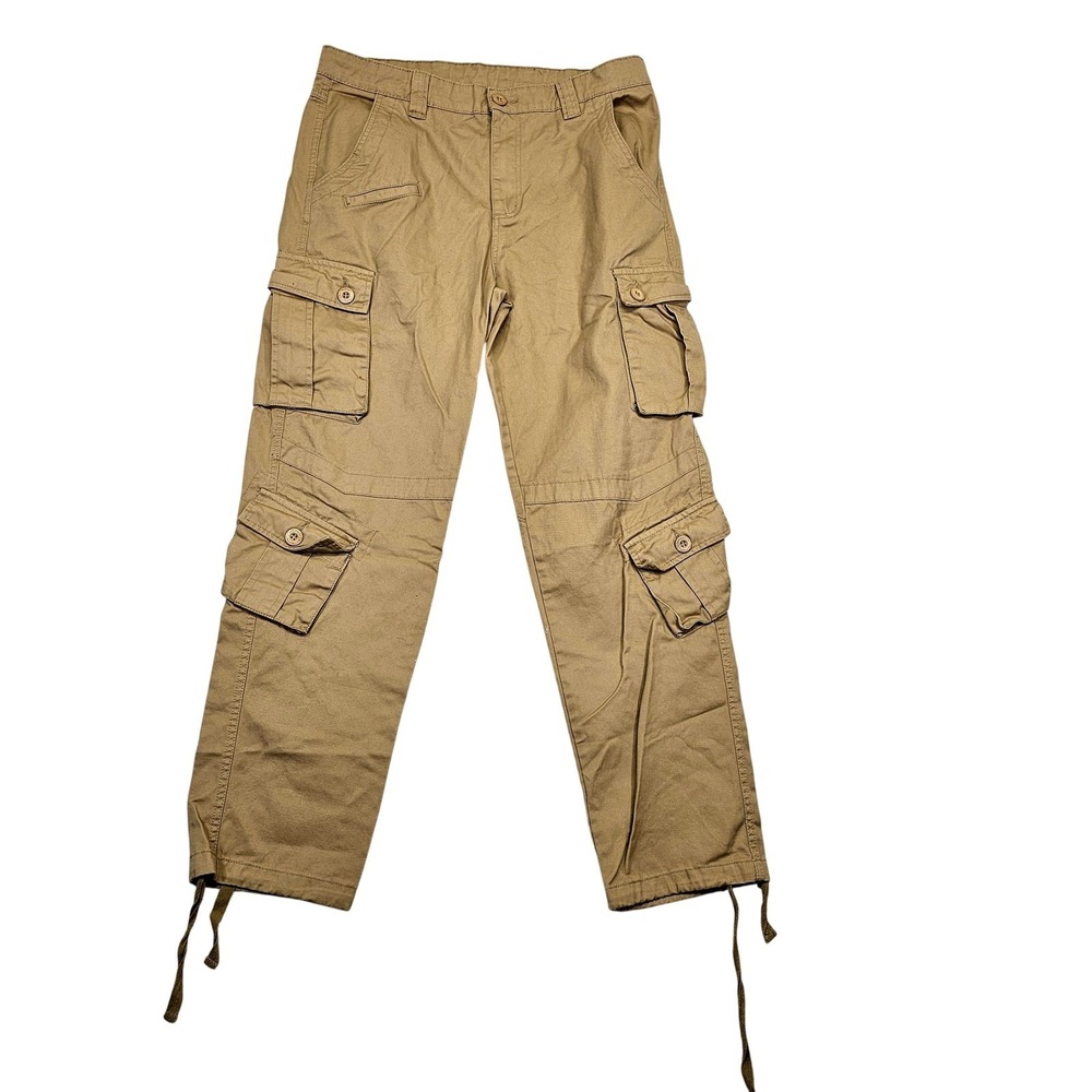 US Army Cargo Pants Mens 36x31 Beige Canvas Utility Workwear Hiking Straight Leg